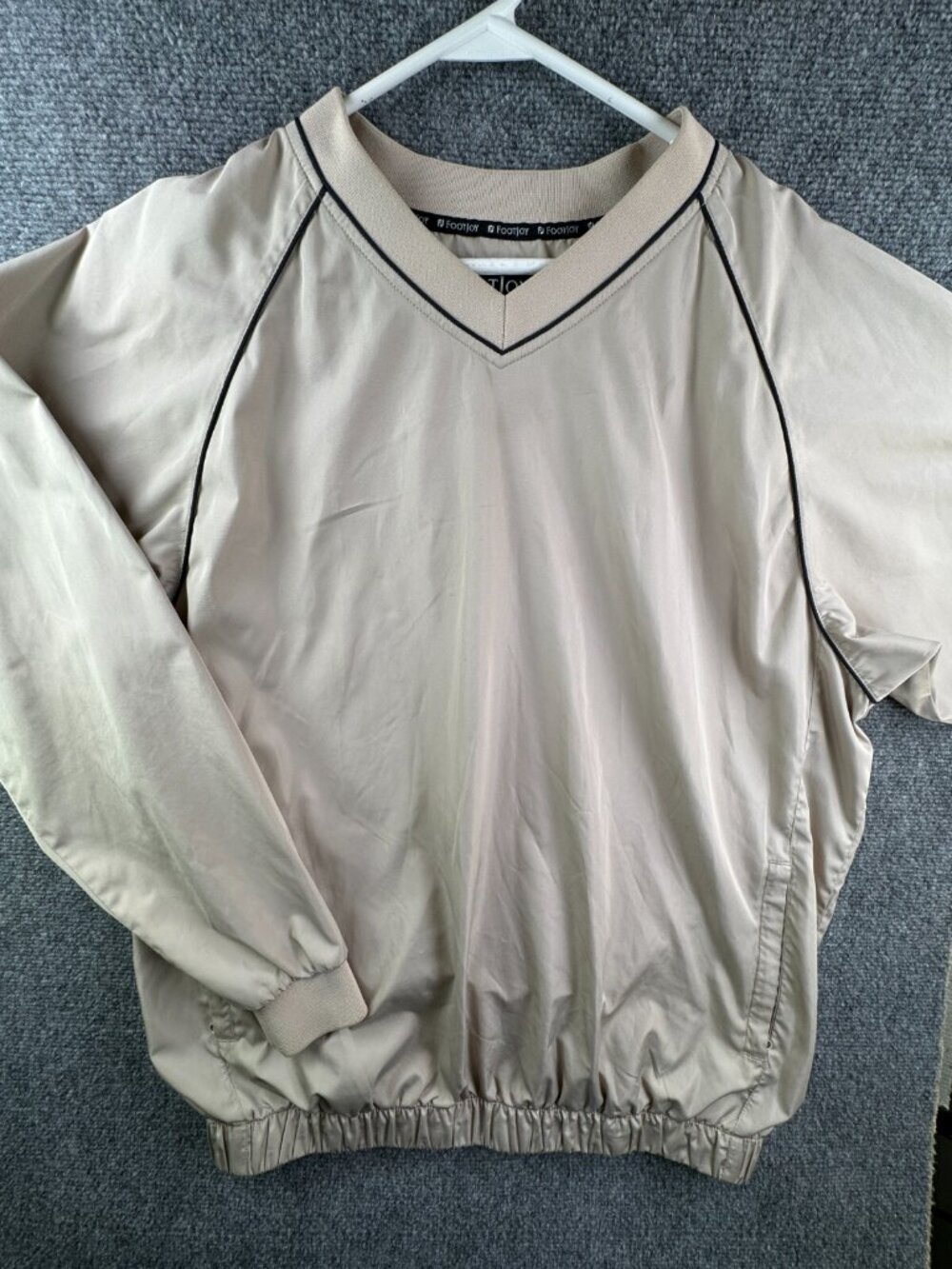 Footjoy Sweatshirt Pullover Beige Large Polyester Golfing Long Sleeve Outdoors